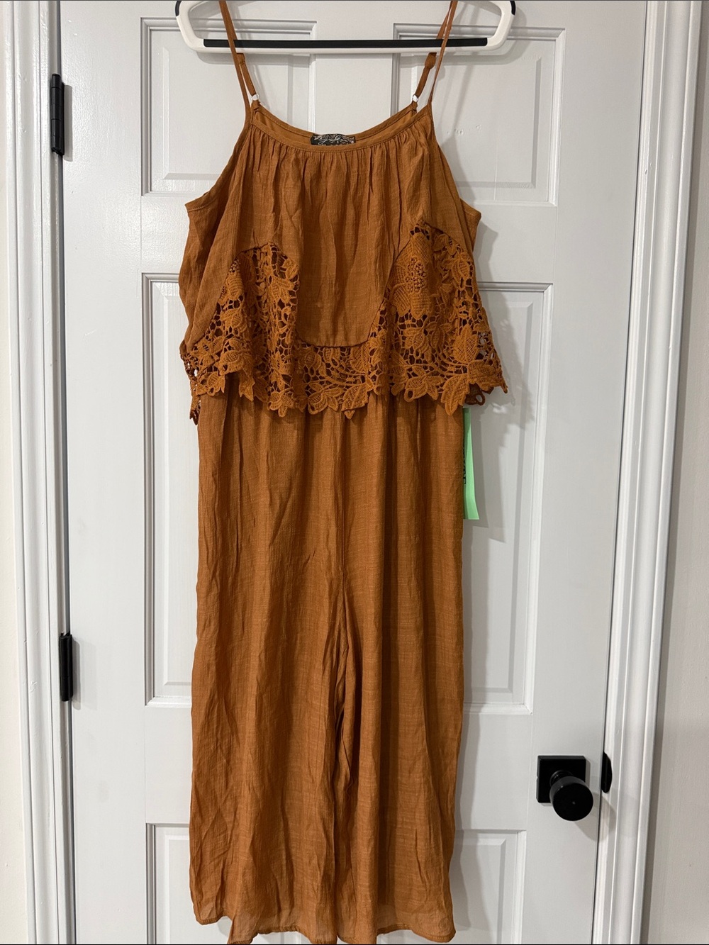 J. Glee Women’s Sleeveless Romper Layered Lace Terracotta Size Large Petite